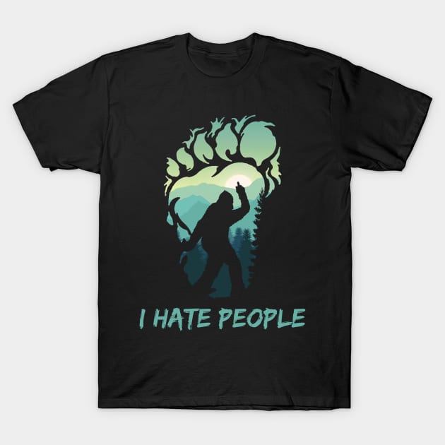 I Hate People Big Foot Halloween Gift T-Shirt by Dianeursusla Clothes